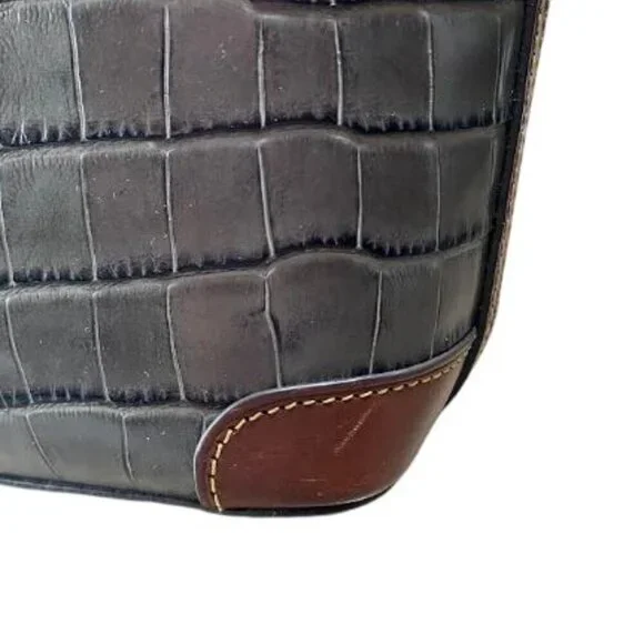 Dooney & Bourke Medium Gray Embossed Mock Croc Bag Tote EUC - Picture 7 of 14